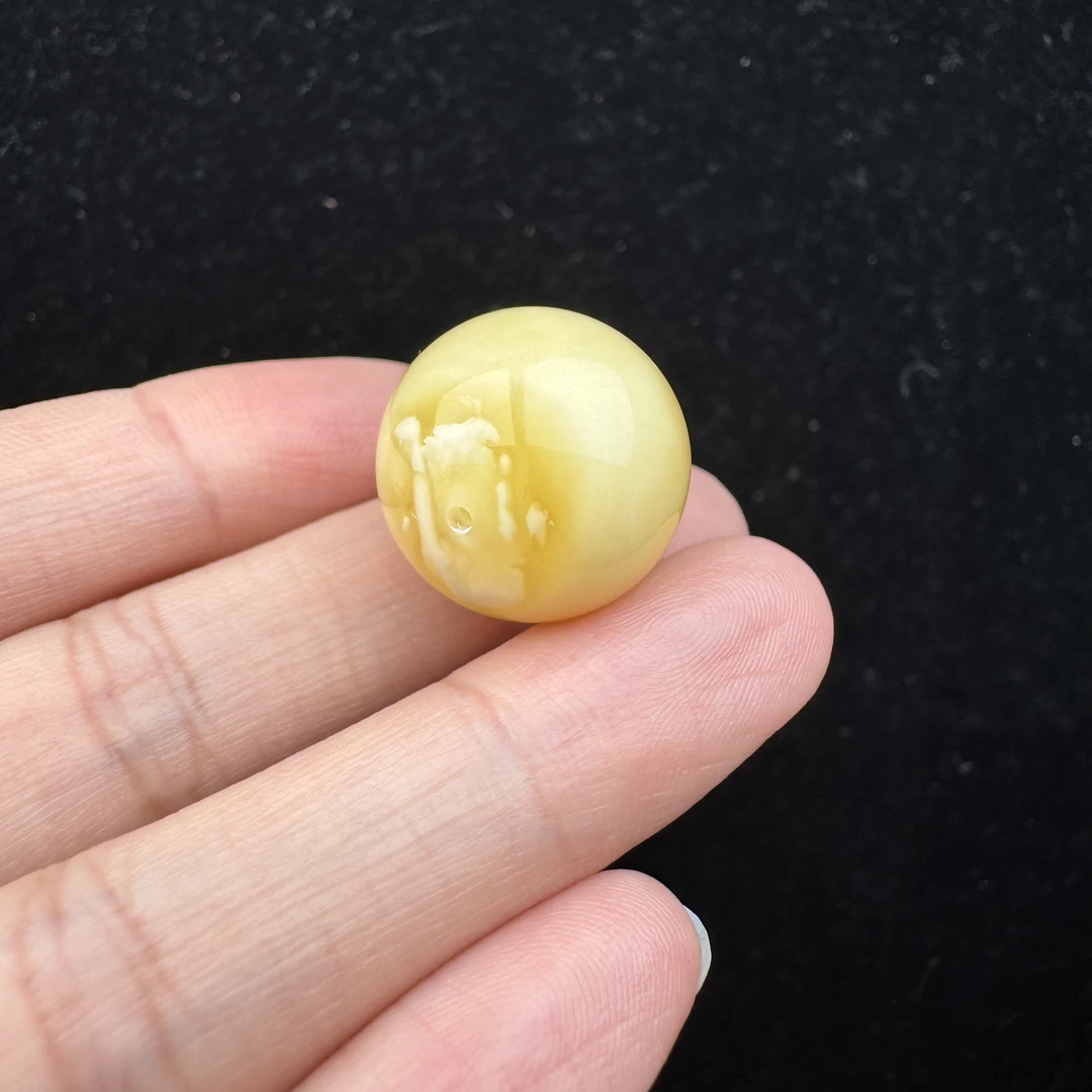 A1875天然蜜蜡圆珠18.3mm支持鉴定 假一罚四