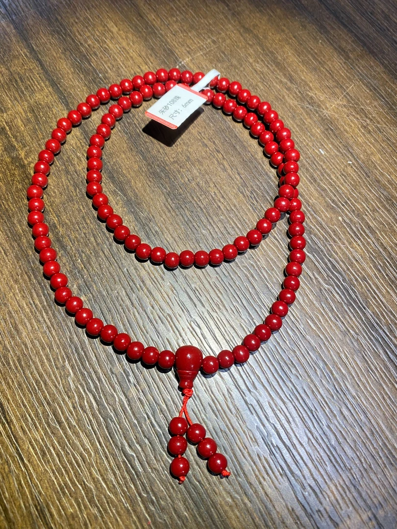 天然辰砂0033朱砂红108珠精品手串an0033（无礼盒）