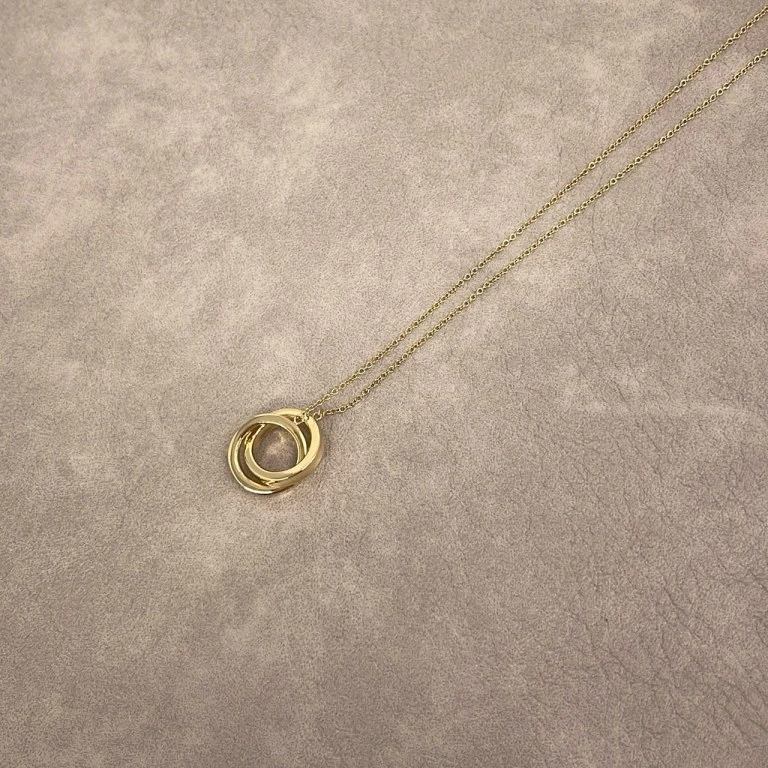 95新 Tiffany & Co./蒂芙尼 【九筒奢品】双环圈形项链/长39cm/8088