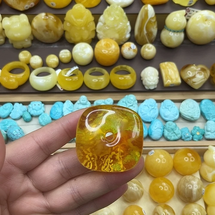 蜜蜡未镶嵌吊坠(不含链)藏扣20.05克