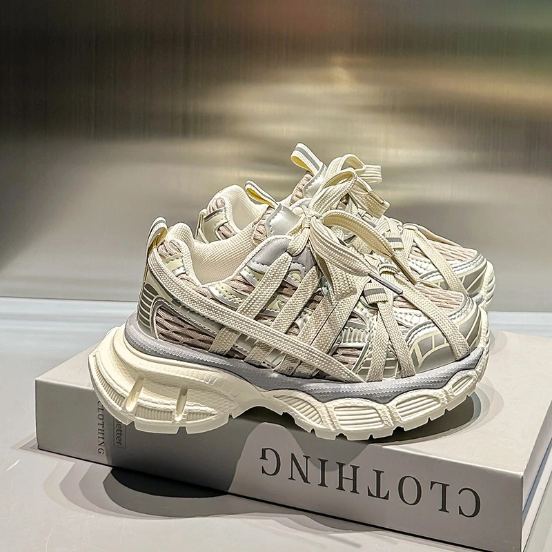 ABC绑带女童鞋男童跑步鞋2025春季新款软底中大童复古女孩运动鞋