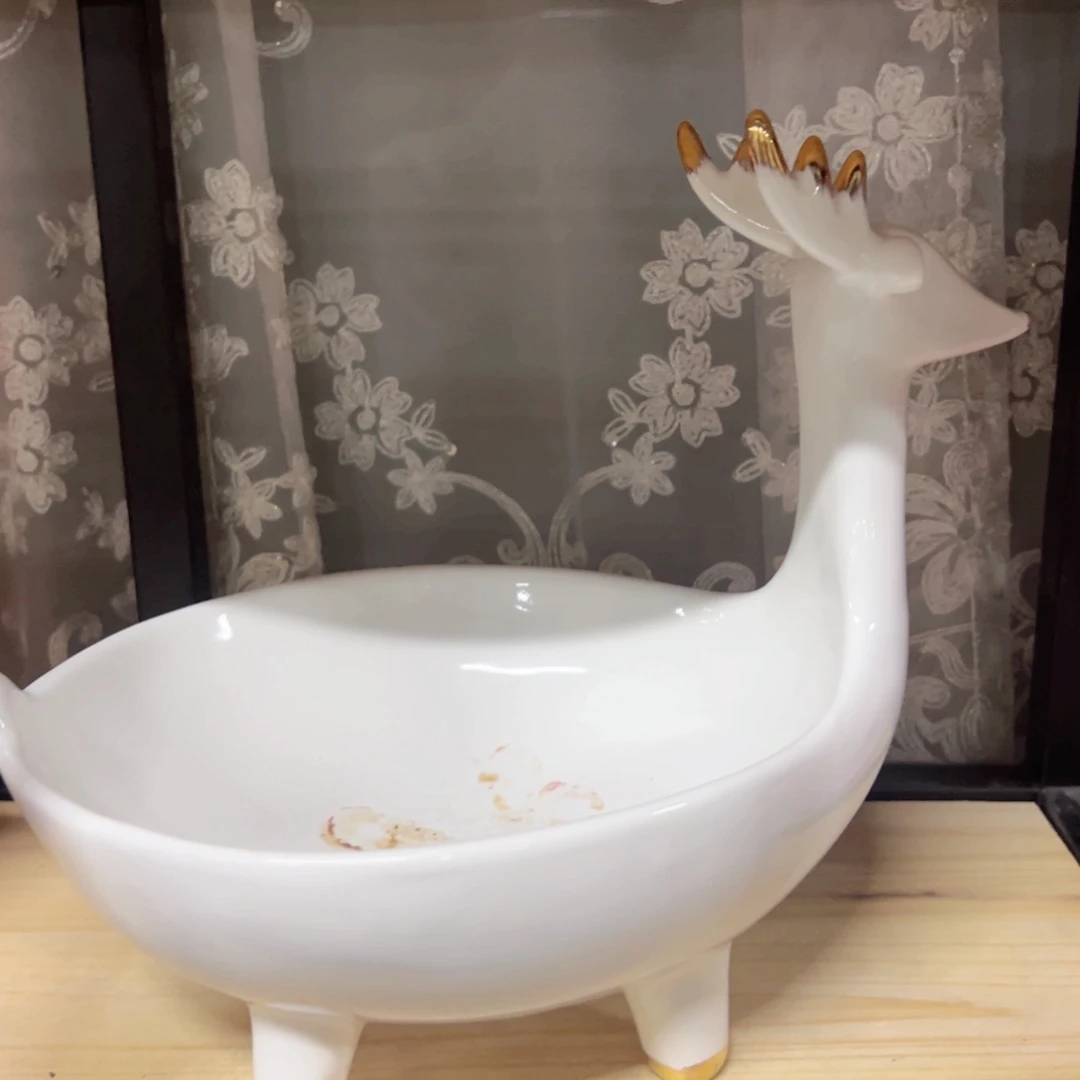 红陶红陶红陶红陶白色收纳鹿