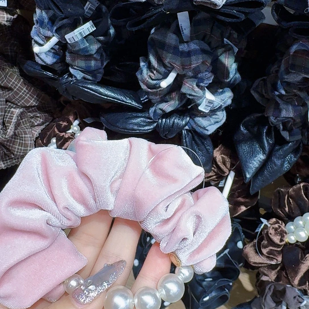 皮质铁合金露丝同款珍珠发圈