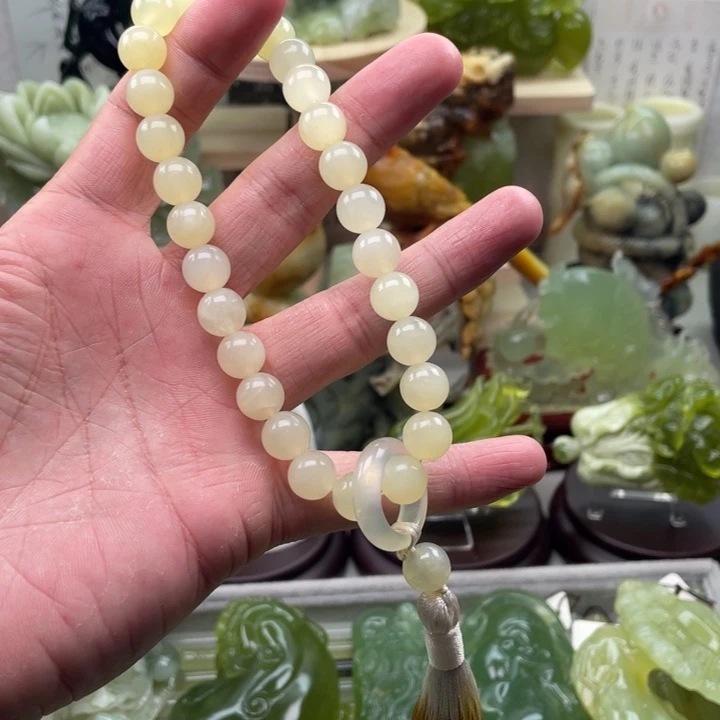 蛇纹石玉未镶嵌四大名玉手串