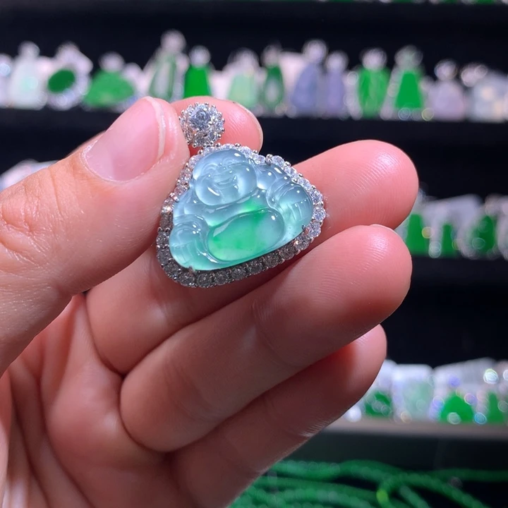 【闪购商品】颈饰银S925镶嵌翡翠天然翡翠