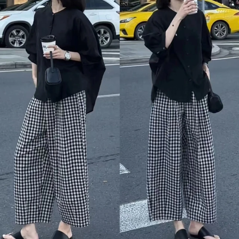 【现货】2025春夏新款时尚显瘦气质女士网红洋气两件套百搭款