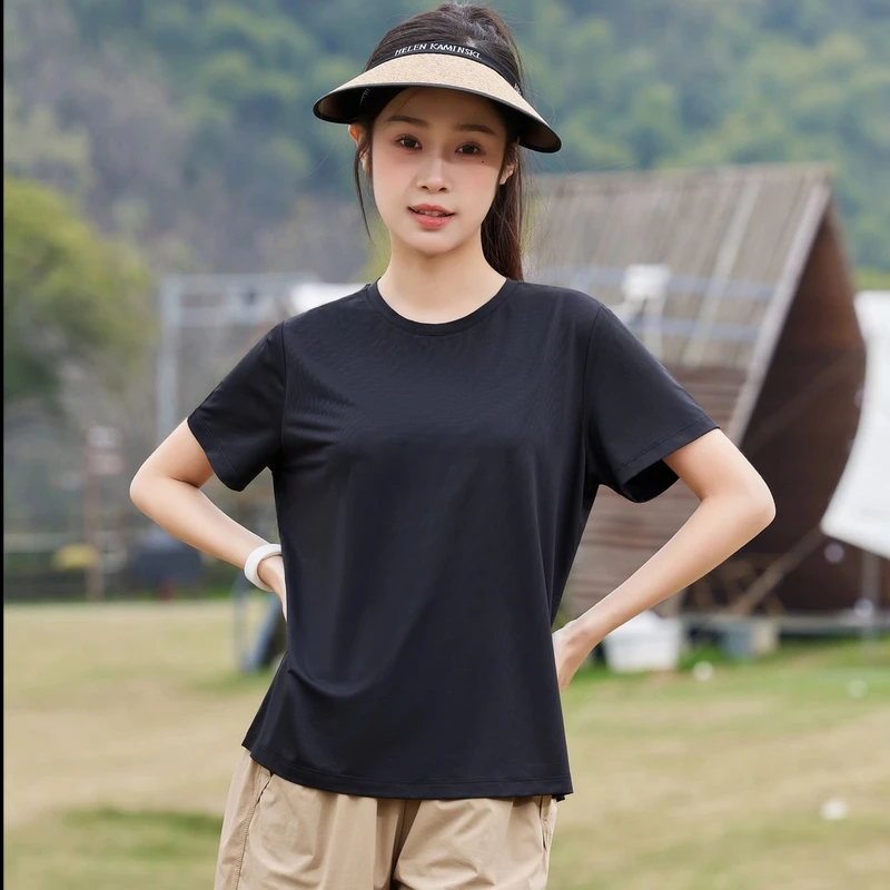 夏季新款速干蓝风铃水晶格冰感氧衣（女款）