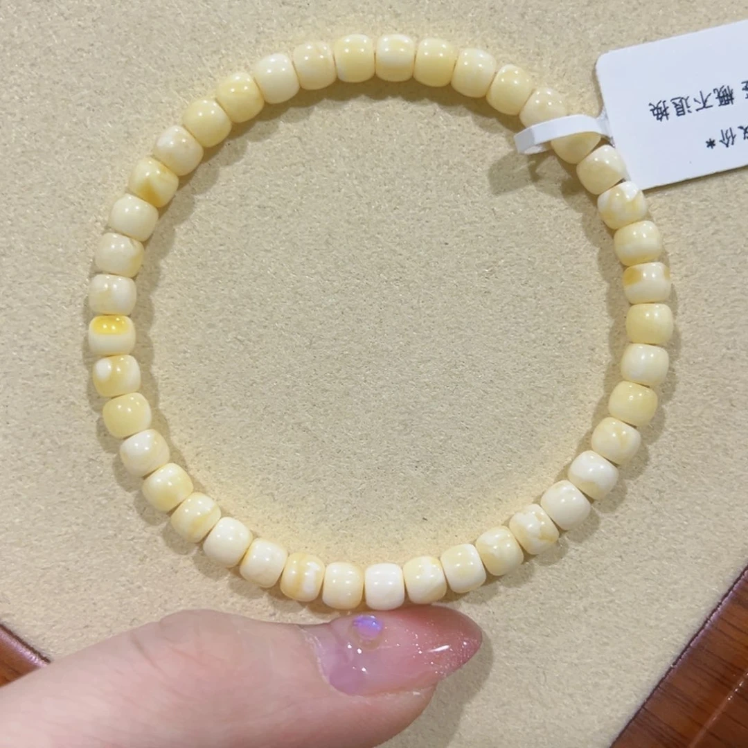 蜜蜡手链未镶嵌5m金瓷白