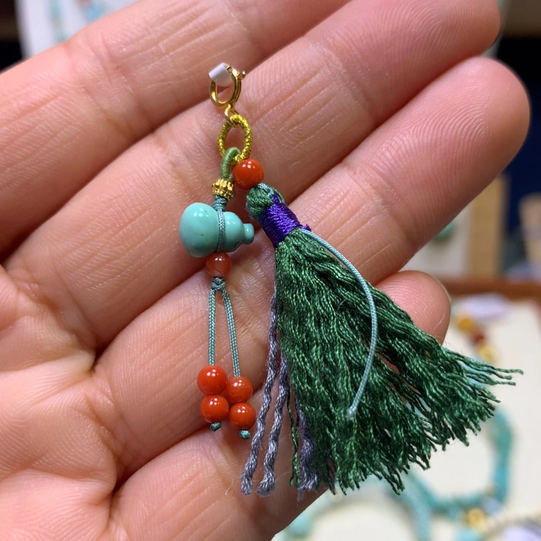 南红玛瑙银S925镀金镶嵌挂件