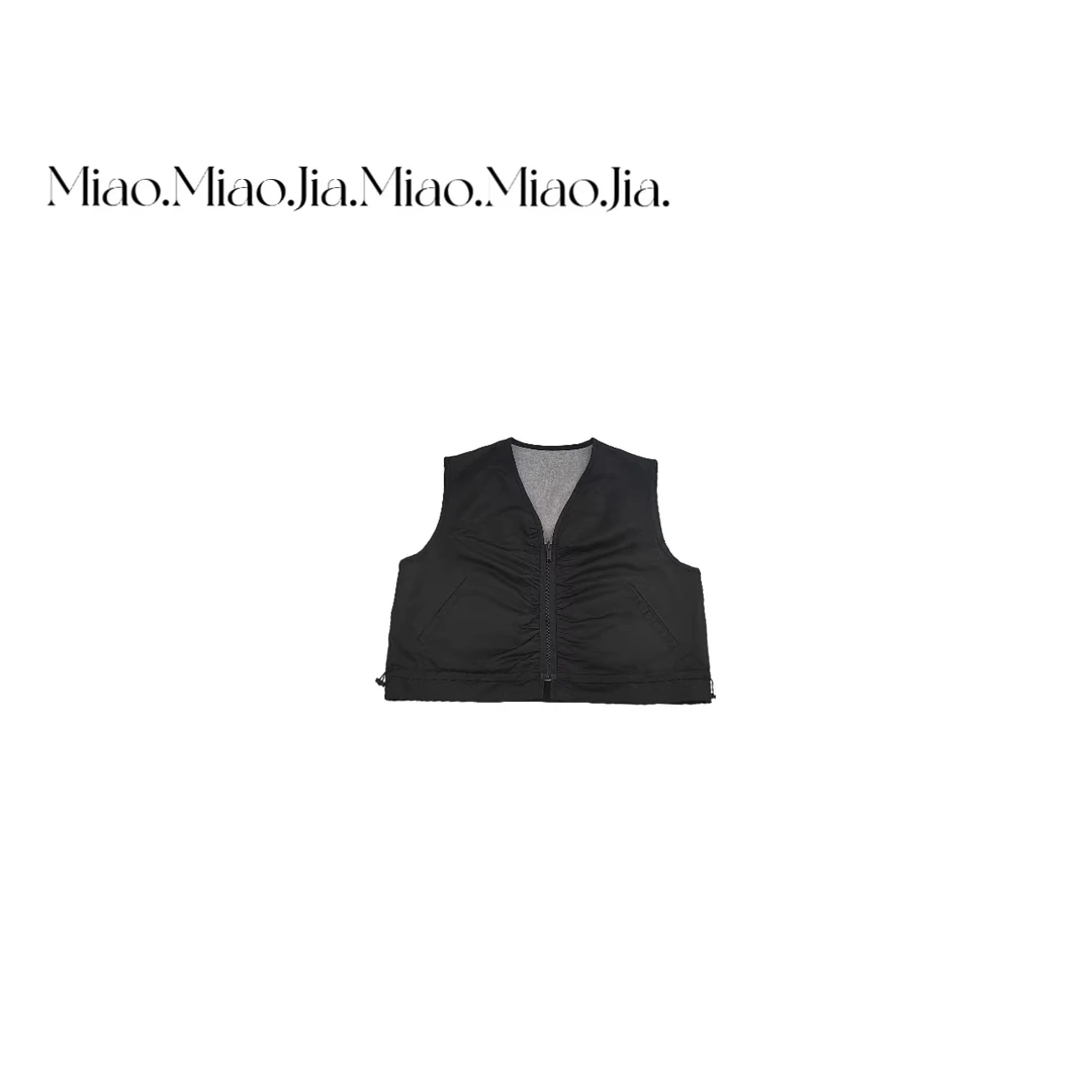 /苗苗家/『时尚密码』宽松休闲两面穿马夹百搭V领背心外套春款