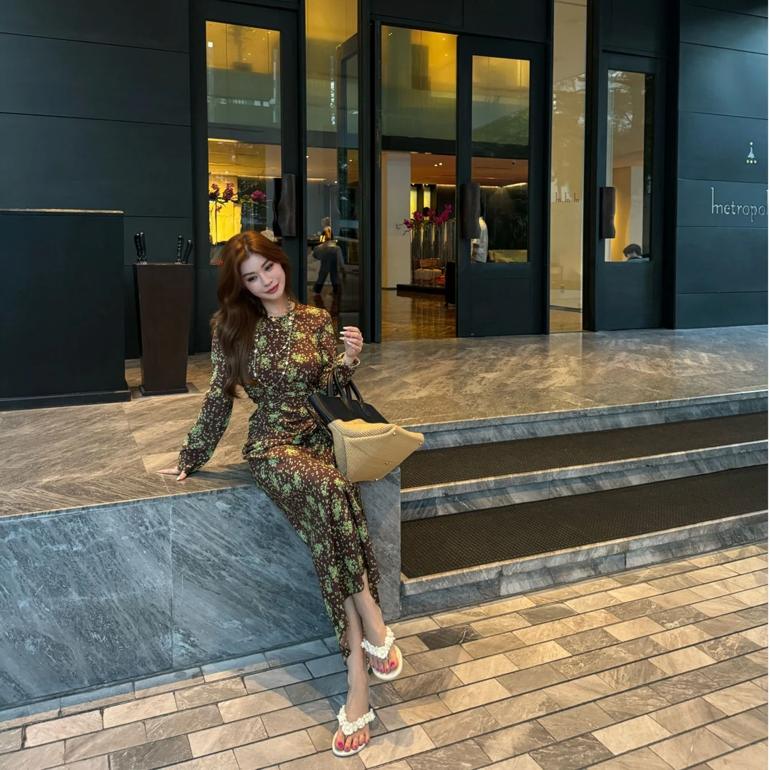 郭甜心【仲夏风情】25早春小众设计感森系显瘦女神连衣裙A-11029