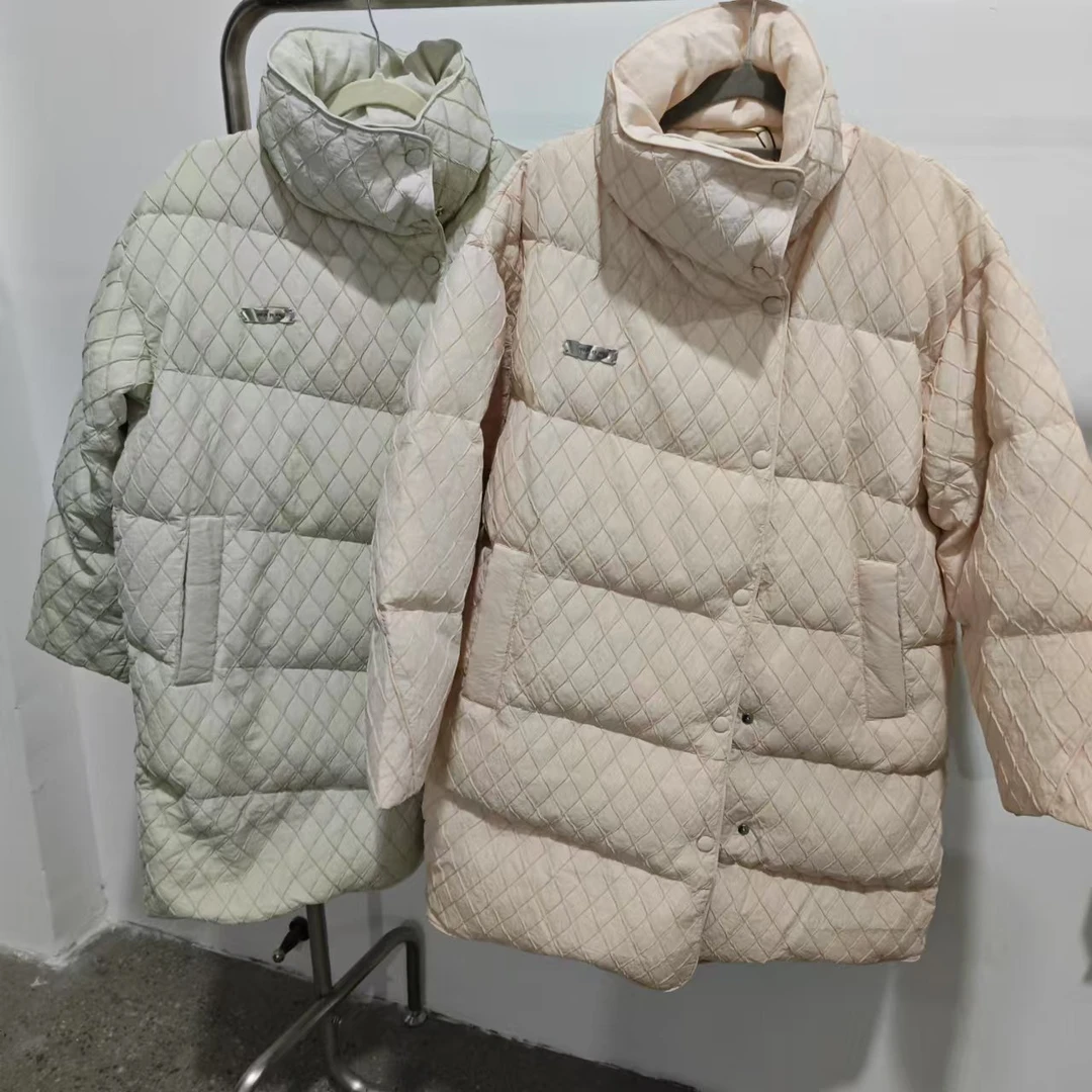 0257女款羽绒服长款立领简约保暖百搭女外套