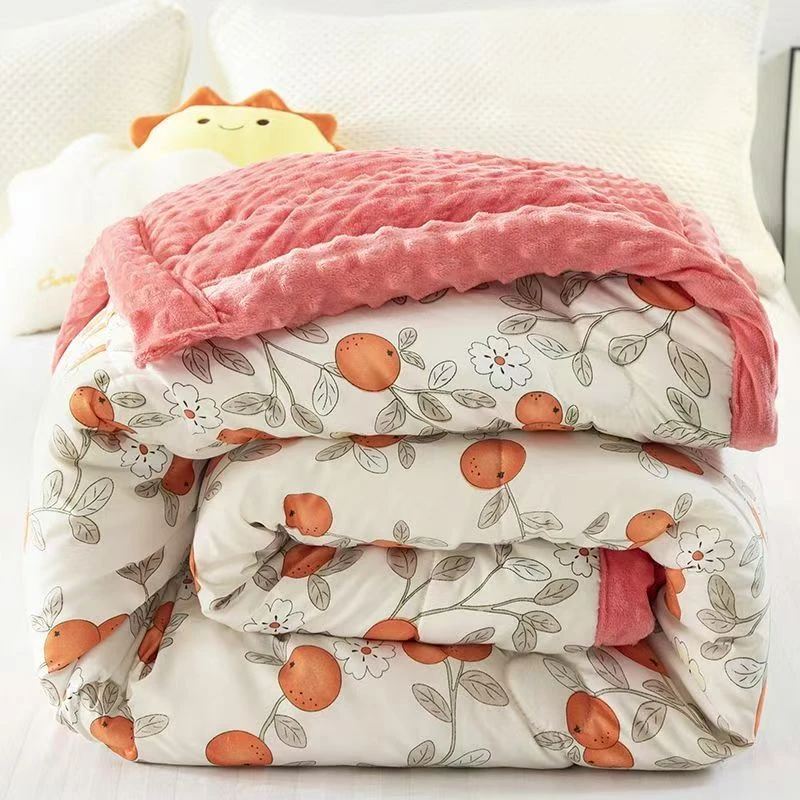 【免费试睡15天】2025冬季新款豆豆被轻奢印花被秋冬被  柿柿如意