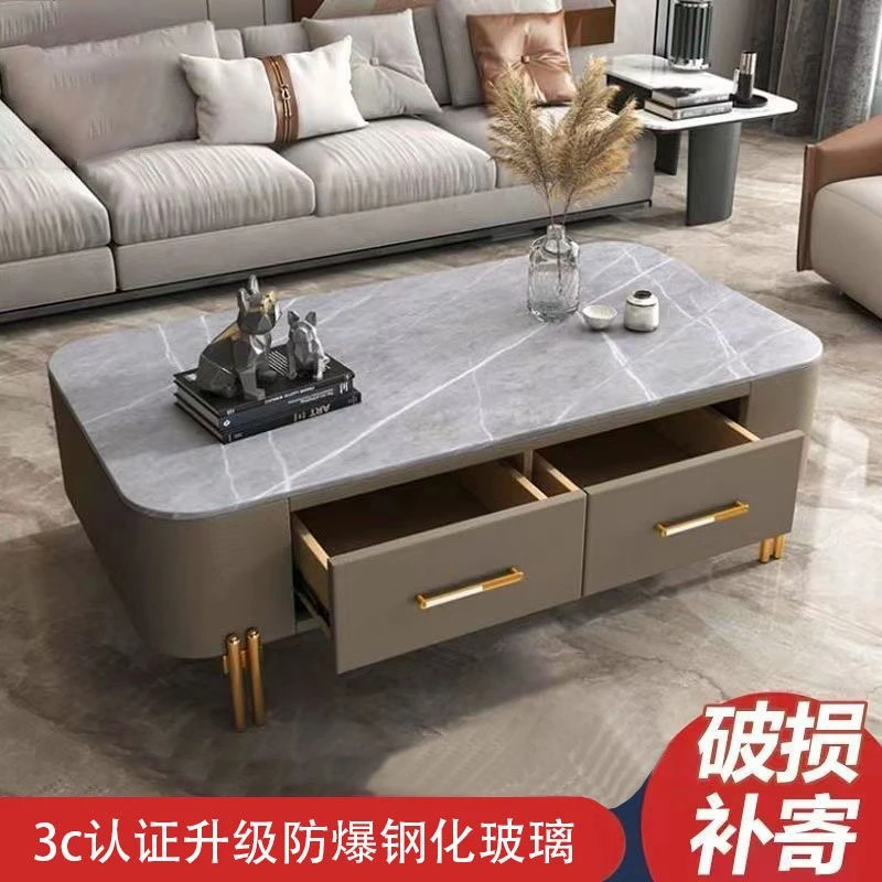 茶几客厅家用小户型网红茶几电视柜组合现代简约轻奢实木电视机柜