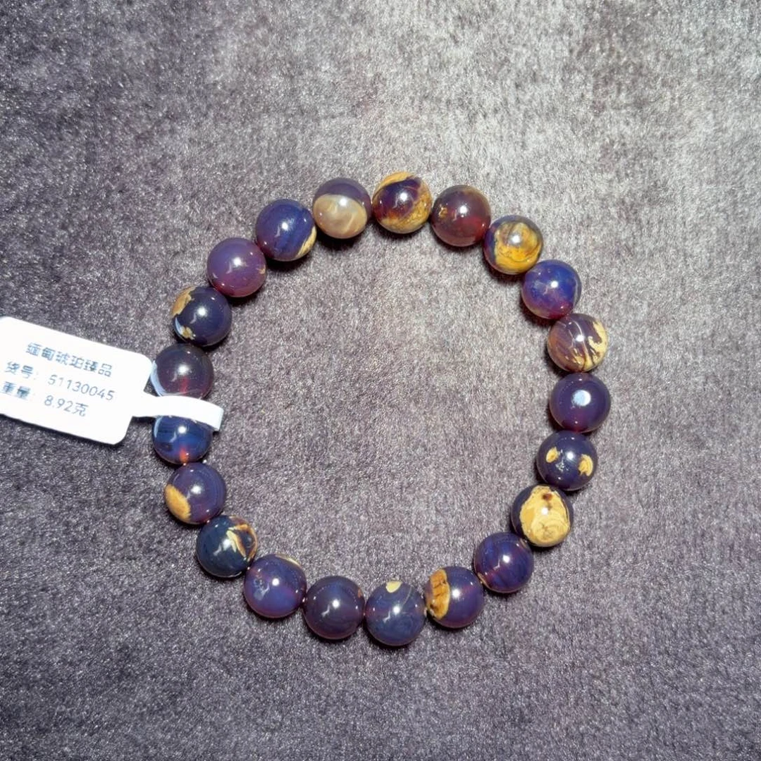 琥珀未镶嵌珠宝奇石9mm溶洞蜜