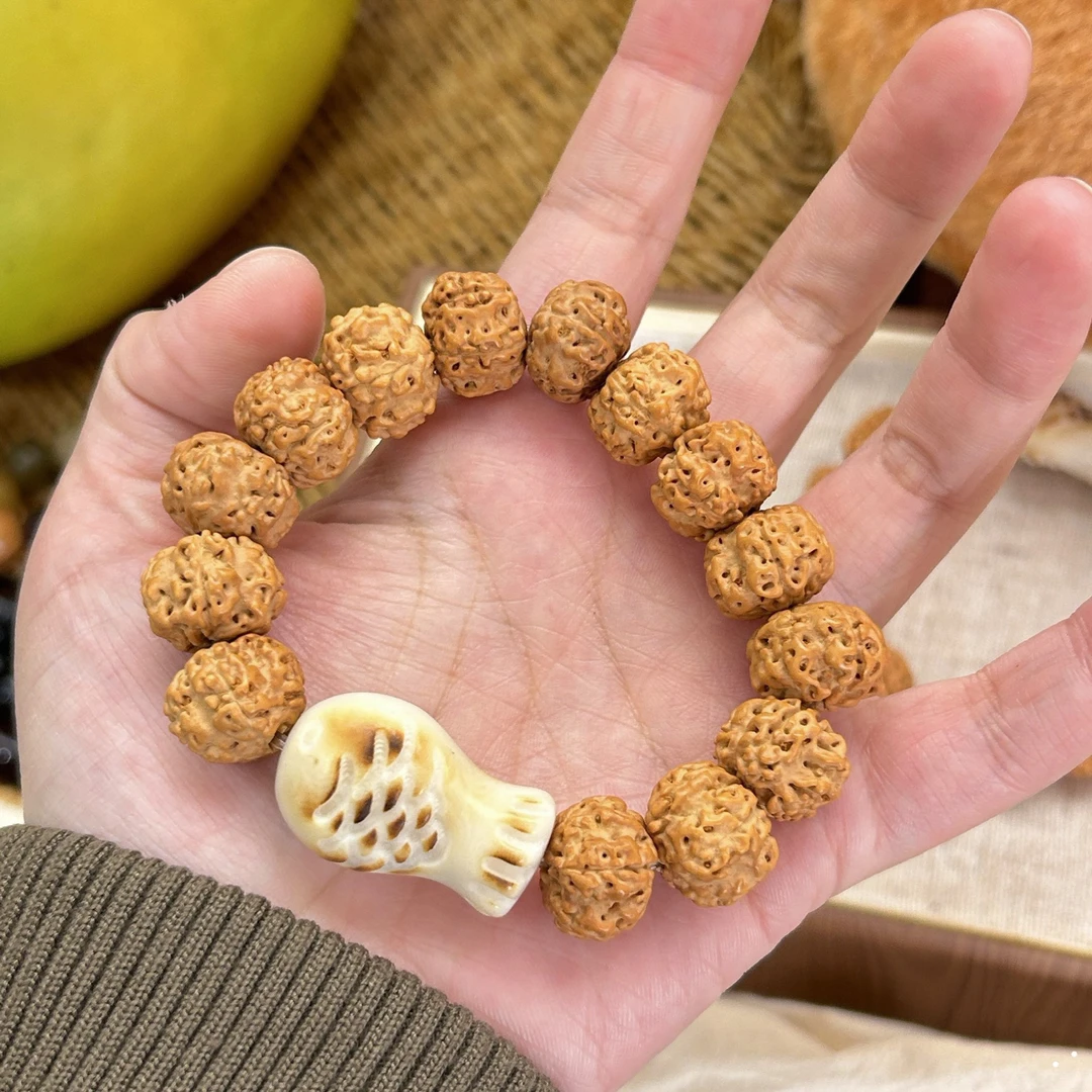 《肉丸小鱼果》可爱锦鲤金刚菩提手串15mm爆肉小金刚文玩原创新品