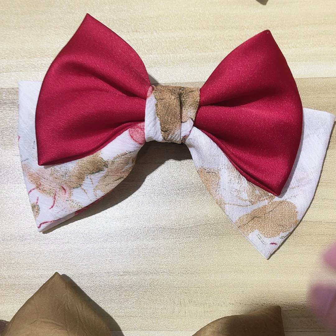 皮质铁合金蝴蝶结发夹