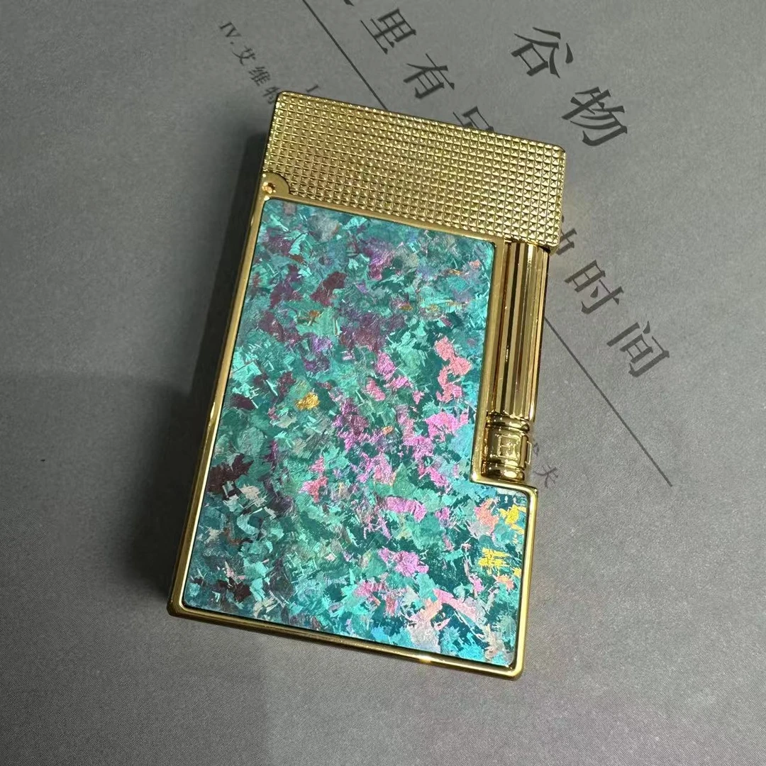 克雷斯暗夜冰晶绿钛纯铜朗声钢音侧滑轻奢打火机个性