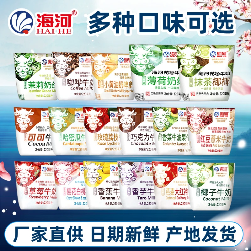 天津海河牛奶可可巧克力草莓咖啡椰子奶儿童营养早餐燕麦奶整箱
