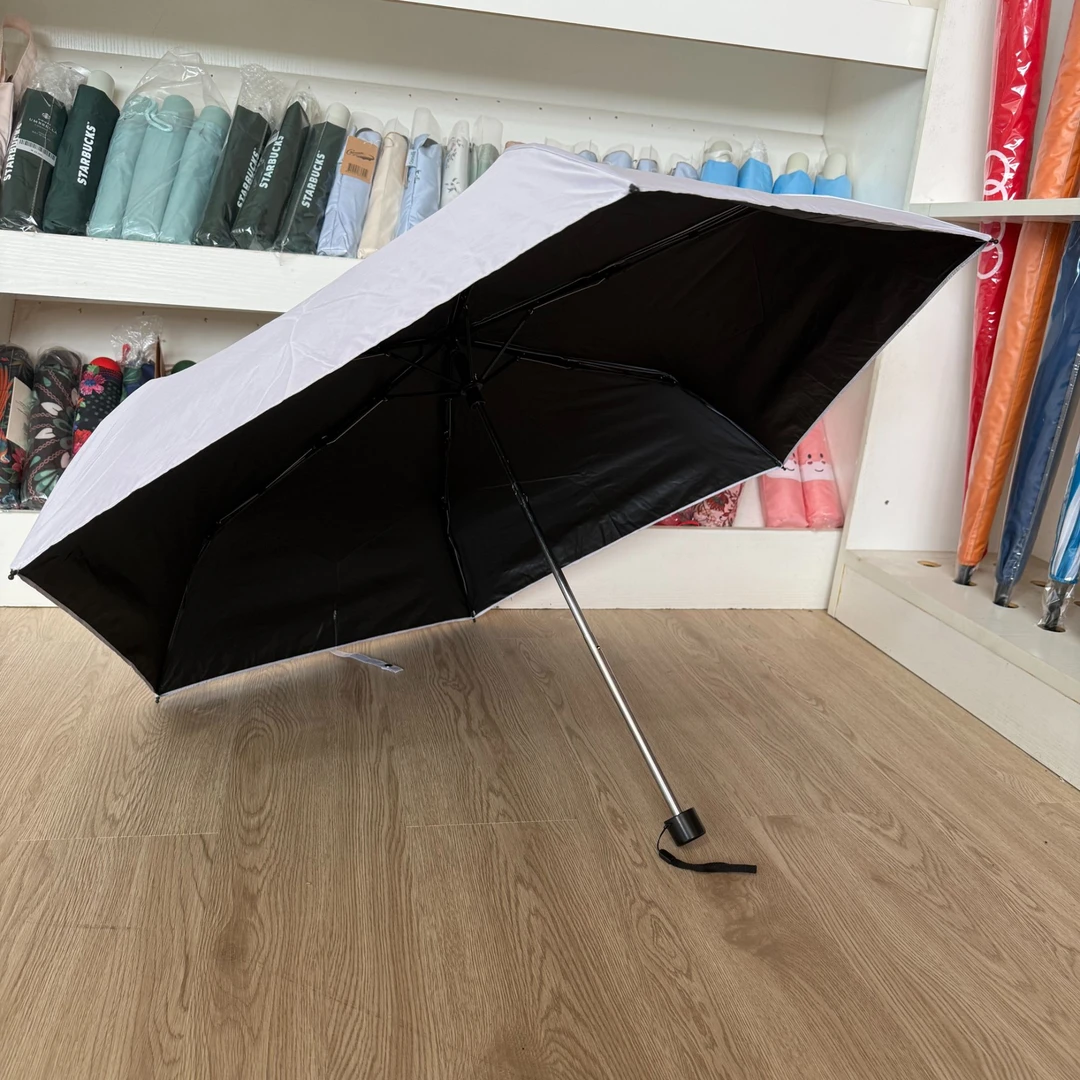 超轻三折伞6骨小巧轻便黑胶防晒防紫外线伞晴雨两用折叠防风