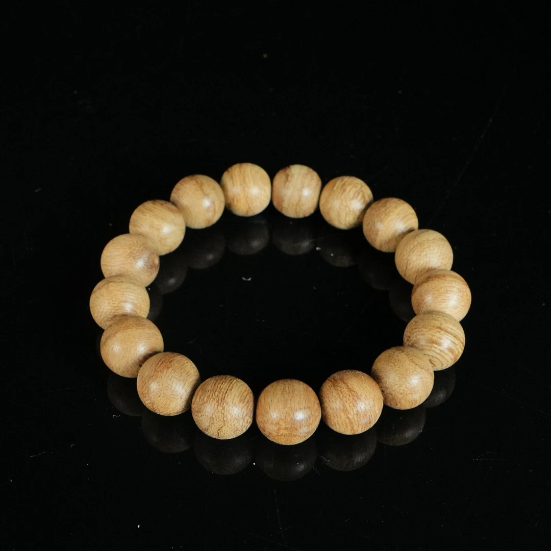 B1852 巴布亚黄油熟结粗纹老料沉香手串 1.35cm 9.31g