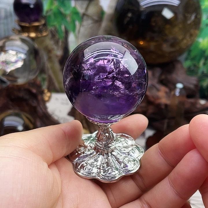 珠宝半成品未镶嵌水晶紫水晶球