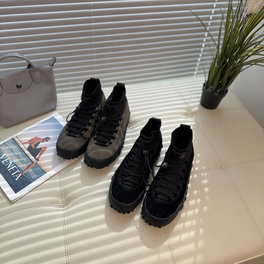 复古拼色时尚百搭运动新款透气弹力飞织登山鞋运动鞋