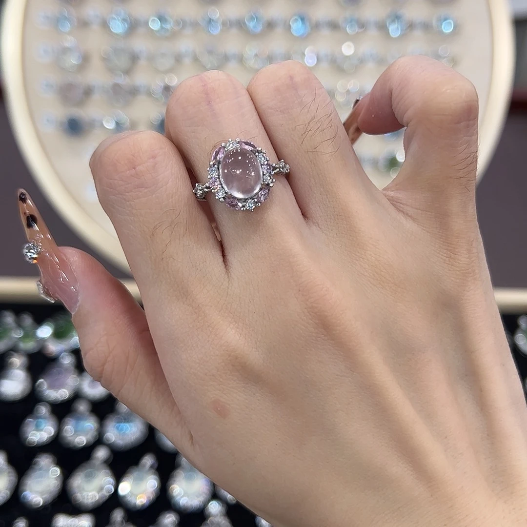 小****蛇纹石玉银S925镶嵌戒指