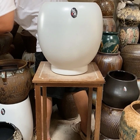 紫砂花盆口21高度31白色