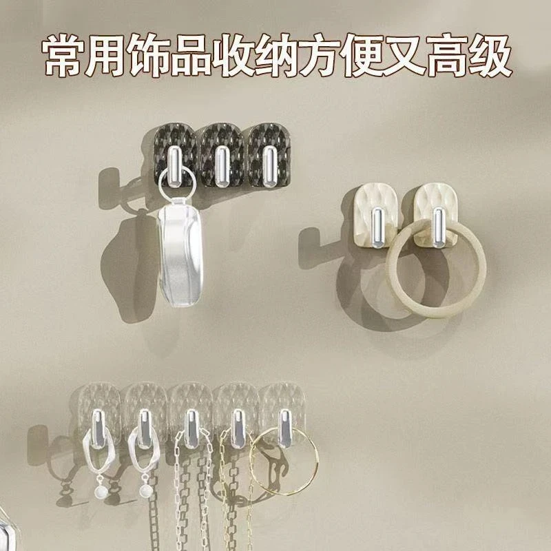 【10个】连排小挂钩可拆分免打孔橱柜内侧门后高档粘贴壁挂无痕排钩