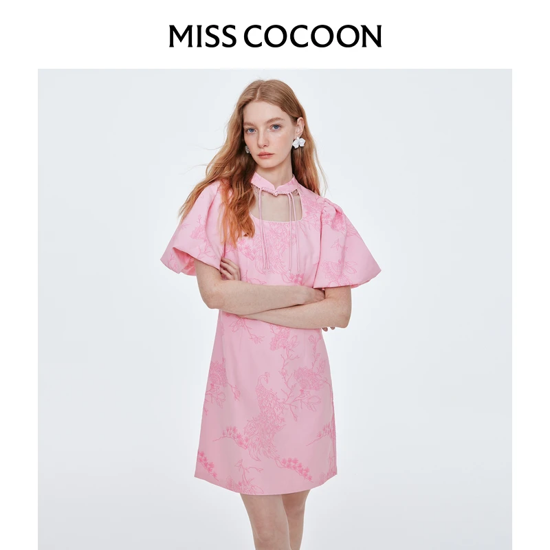 MISSCOCOON夏孔雀改良旗袍连衣裙0069