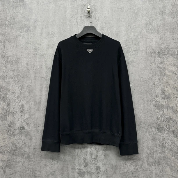 99新 Prada/普拉达 经典胸口三角标Logo卫衣/WK500/M宽松