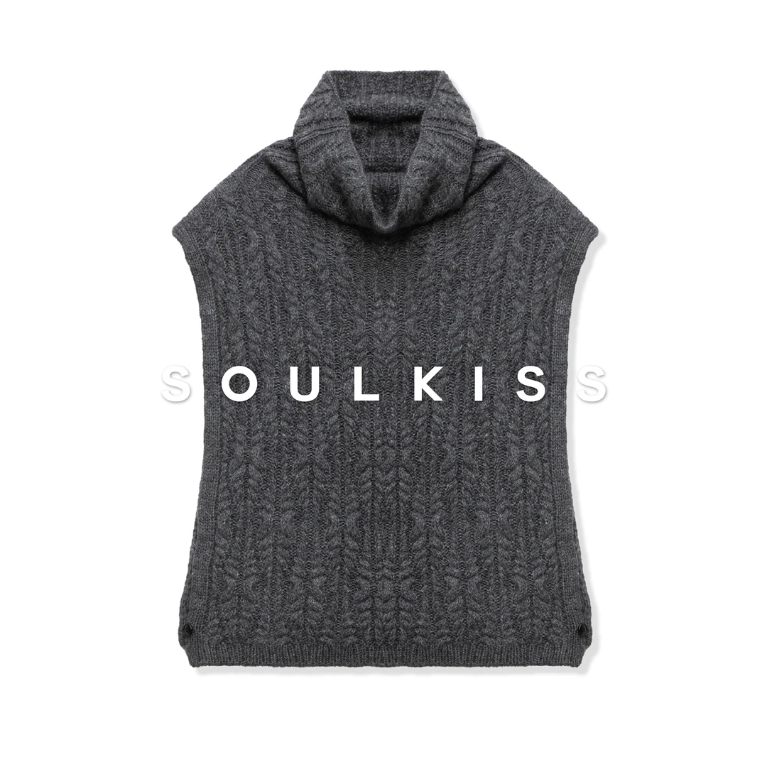 SOULKISS首发新品/限时7折 造型神器羊绒羊毛绞花背心