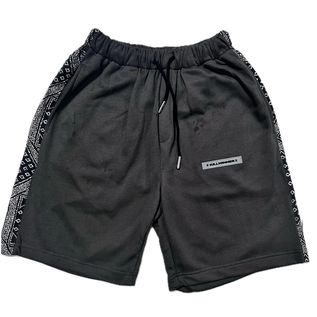 腰果花拼接直筒设计感男士夏季潮流宽松休闲裤高街百搭193