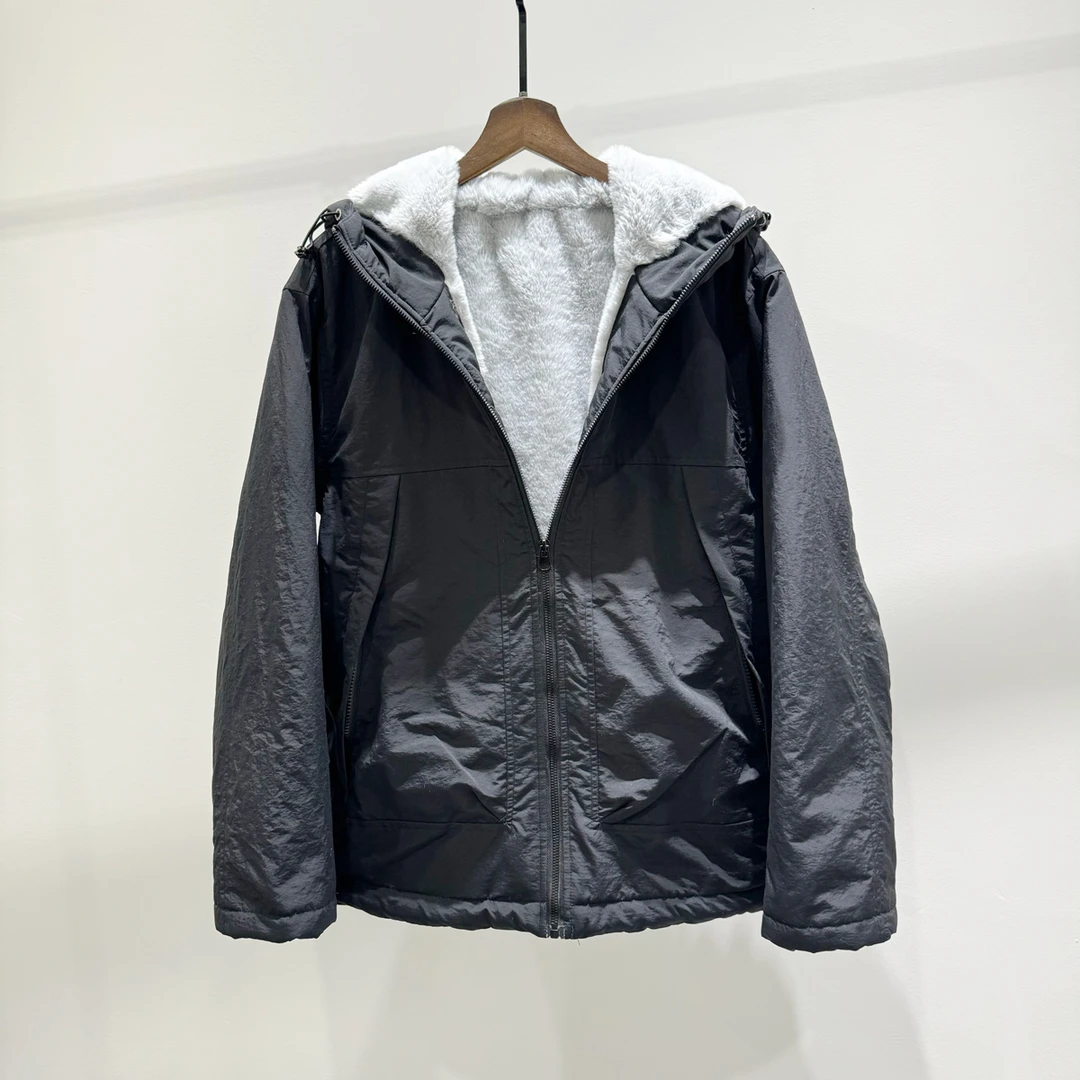 冬季新款座山雕时尚潮流简约加绒连帽夹克INS男士休闲保暖外套