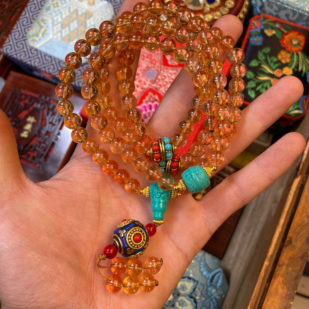 【闪购商品】-黄水晶毛衣链