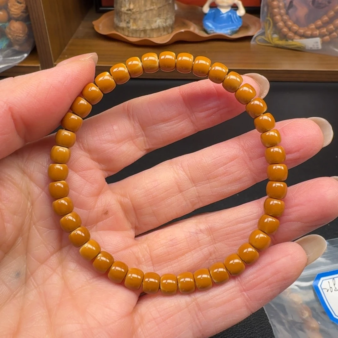 橄榄核手串/手链5.6老挝核尖单圈三花漏白