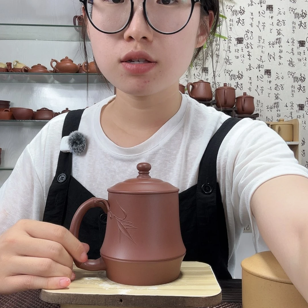 茶壶紫砂原矿底槽清德馨贴竹叶竹节杯420CC