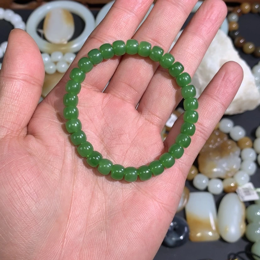 【闪购商品】和田玉手链未镶嵌王*拿乌兰乌德碧玉手串