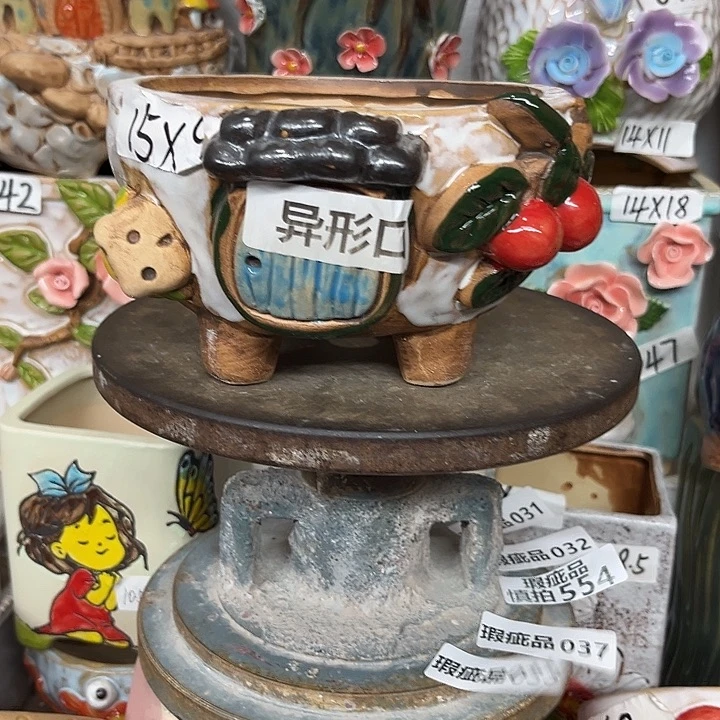 紫砂花盆粗陶材质多肉花盆