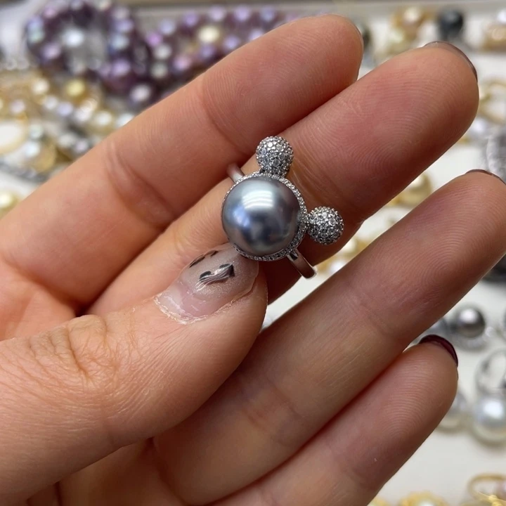 海水珍珠戒指银S925镶嵌