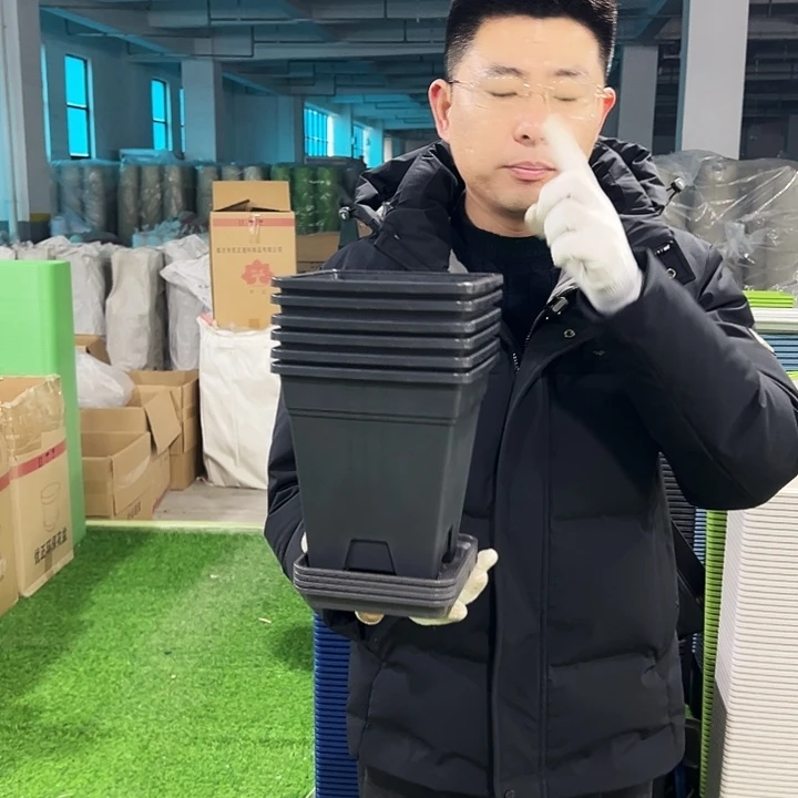 清仓方盆口16高18黑色5只带托