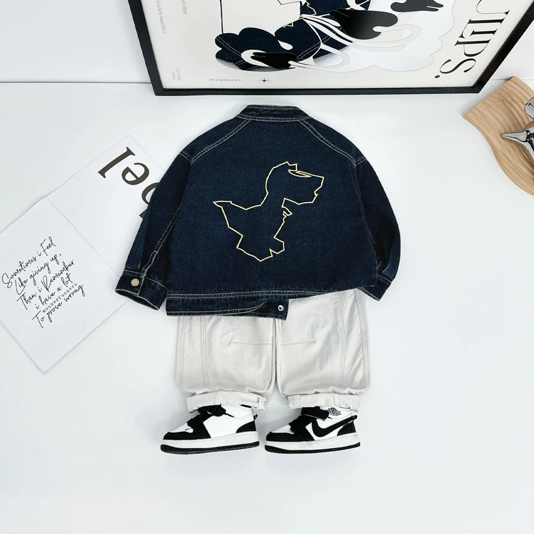 男童牛仔外套秋冬2025新款秋装儿童夹克 FB25237-1