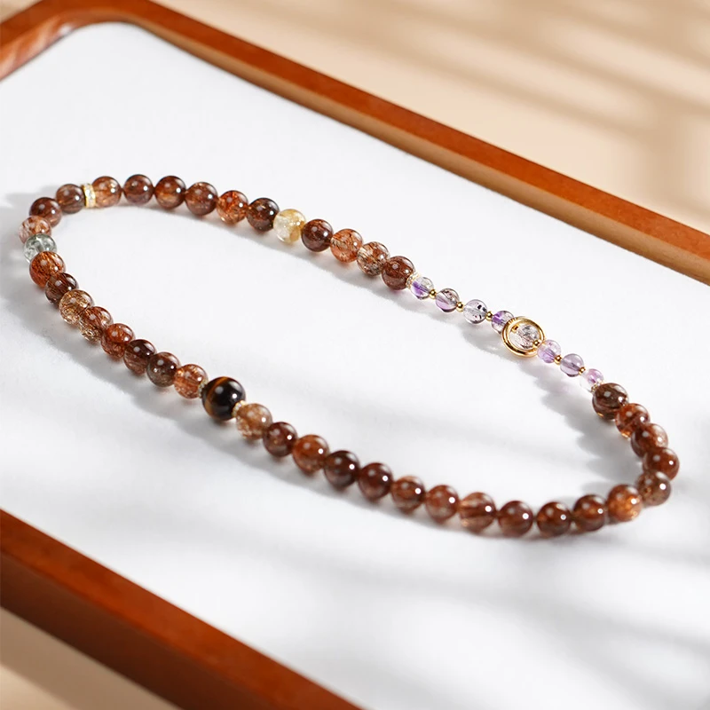 【深邃】水晶超七黑金超925银轻奢百搭简约手串多样性发一