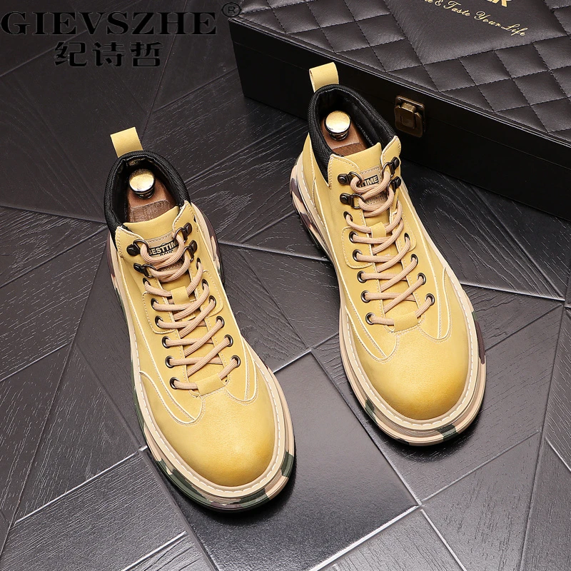 纪诗哲男士马丁靴爆款2025新款正品干净感痞帅男鞋潮流高帮工装靴