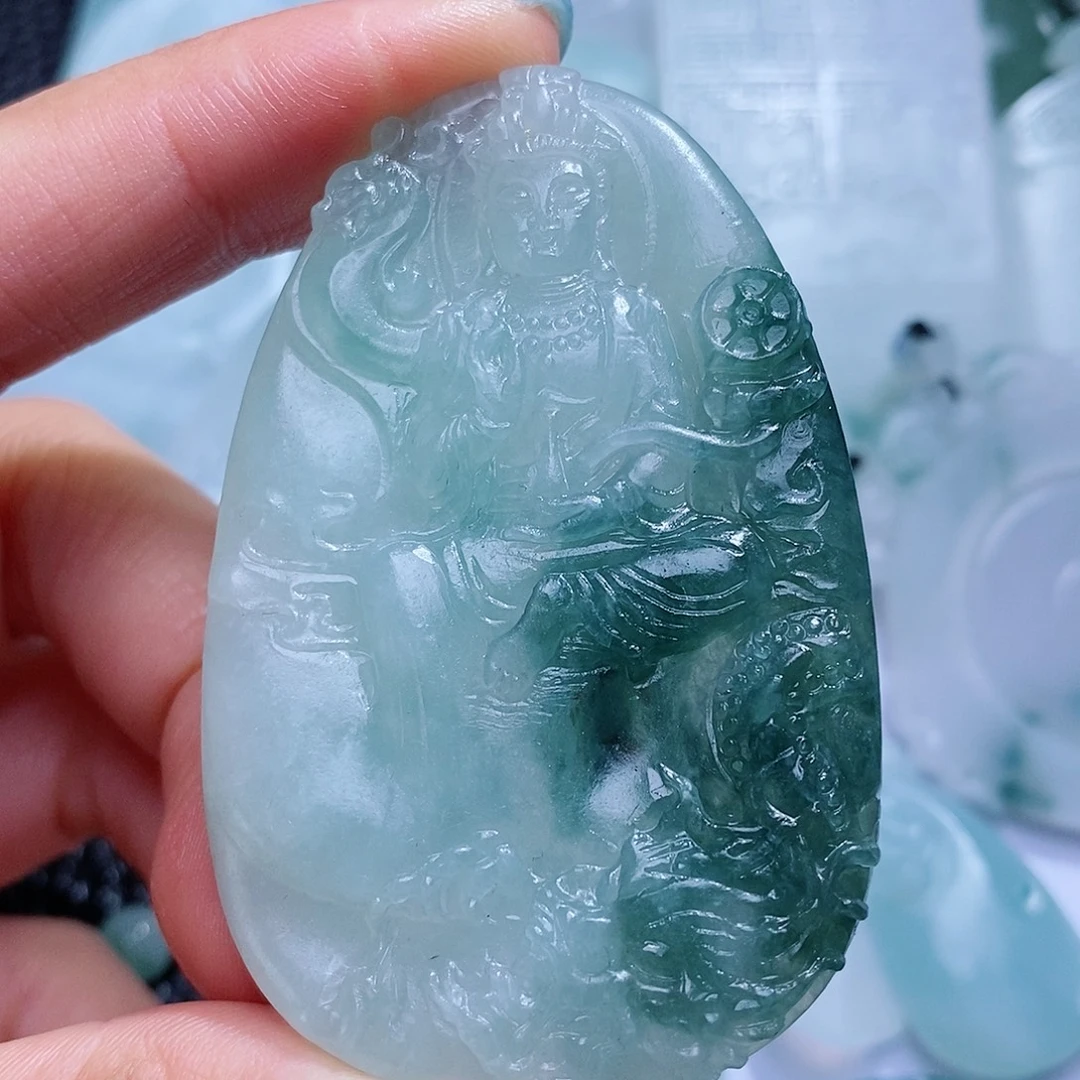 定制翡翠未镶嵌毛货付款后确认抛光