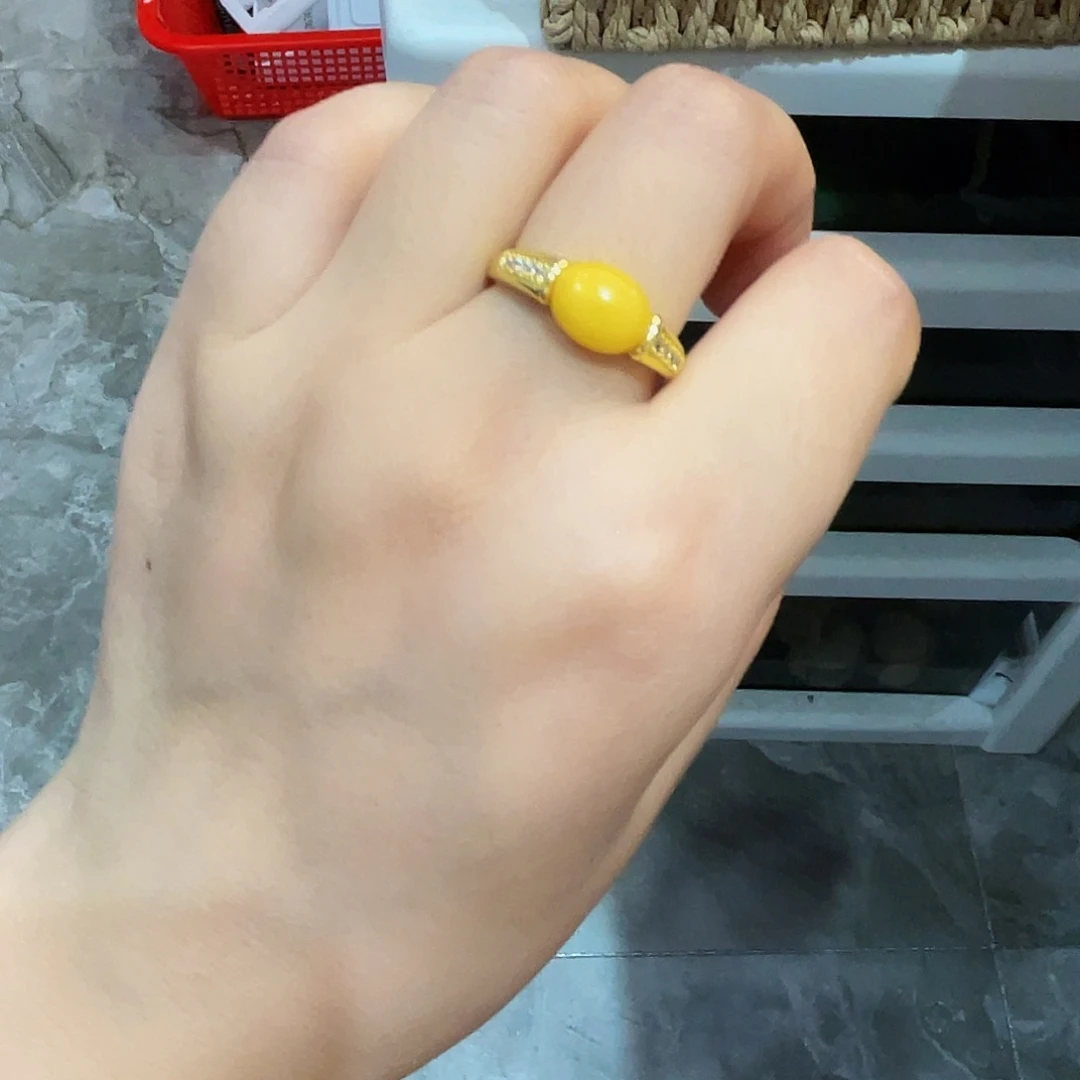 蜜蜡银S925镶嵌戒指福利