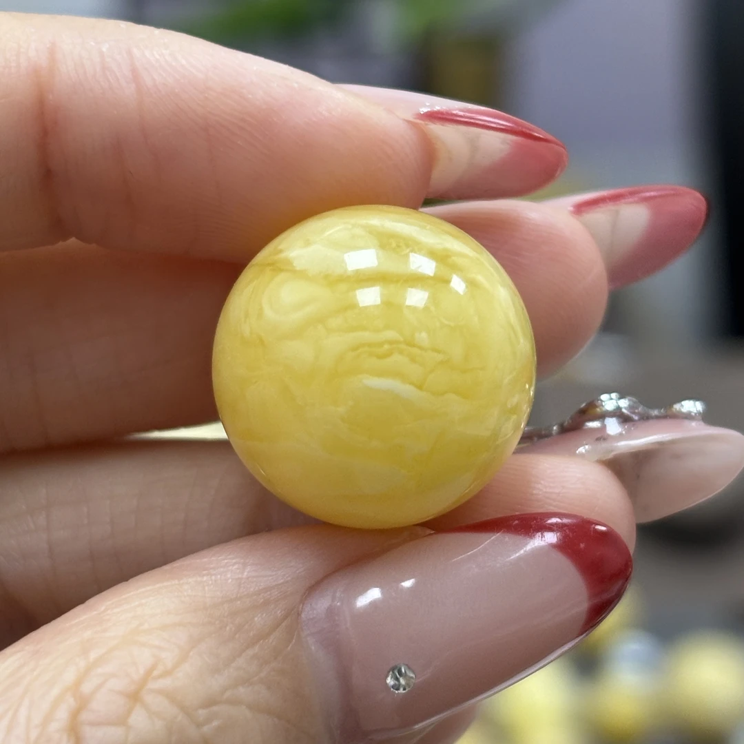 18.7mm 小妖珠宝天然原矿琥珀蜜蜡