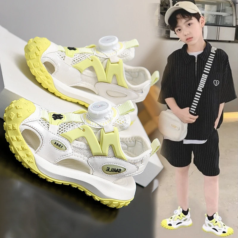 男童凉鞋2025新款夏季软底防滑儿童包头沙滩鞋子男孩凉拖鞋中大童