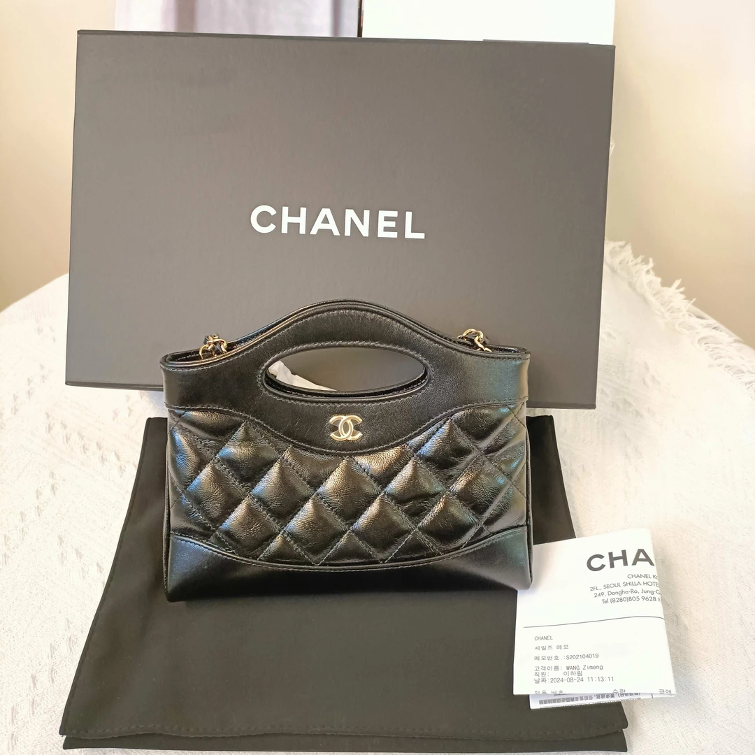 全新未使用 Chanel/香奈儿 24S 31bag nano黑金油蜡
